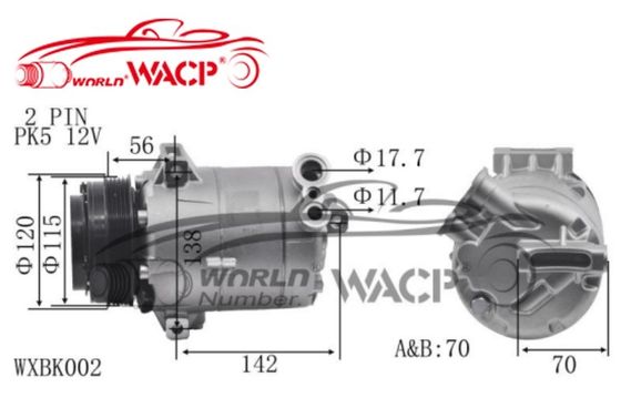 PXE16 5PK کمپرسور جابجایی متغیر برای بیوک لاکراس 2.4 WXBK002