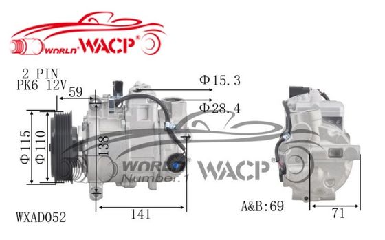 6SEU کمپرسور AC اتومبیل 8K0260805J 2483001600 برای آئودی A4/A5/A6/Q5 2003-2017 WXAD052