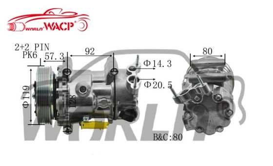 6453QJ قطعات کولر اتومبیل کمپرسور برای پژو207 برای سیتروئن برلینگو WXPG009