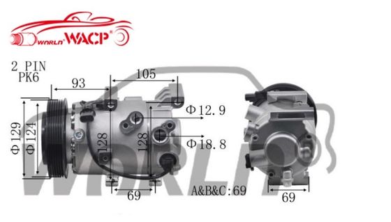کمپرسور اتومبیل AC 97701F2500 برای هیوندای الانترا برای Cerato/Verna برای Kia Soul برای Forte برای ProCeed WXHY035