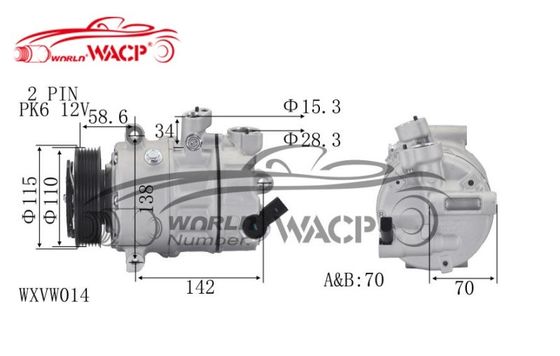 DCP32045 1K0820803G دقت بالا برای آئودی A3 برای فولکس واگن گلف6 برای کادی برای اسکودا اوکتیویا کمپرسور WXVW014