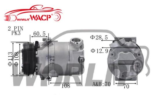 آر سی600.108 5U0820803K AC100.1758 کمپرسور اتومبیل AC برای فولکس واگن فاکس وایج WXVW045