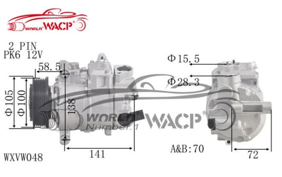 DCP32065 کمپرسور ماشین تهویه مطبوع برای VW T5 Amarok Multivan WXVW048